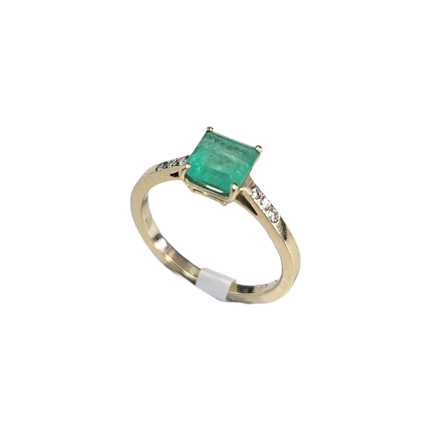 Engagement ring solitaire Emerald 14k