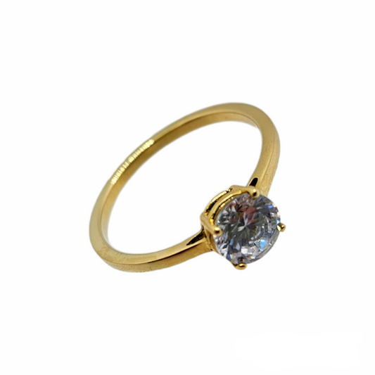 Ring Solitaire Engagement 14K