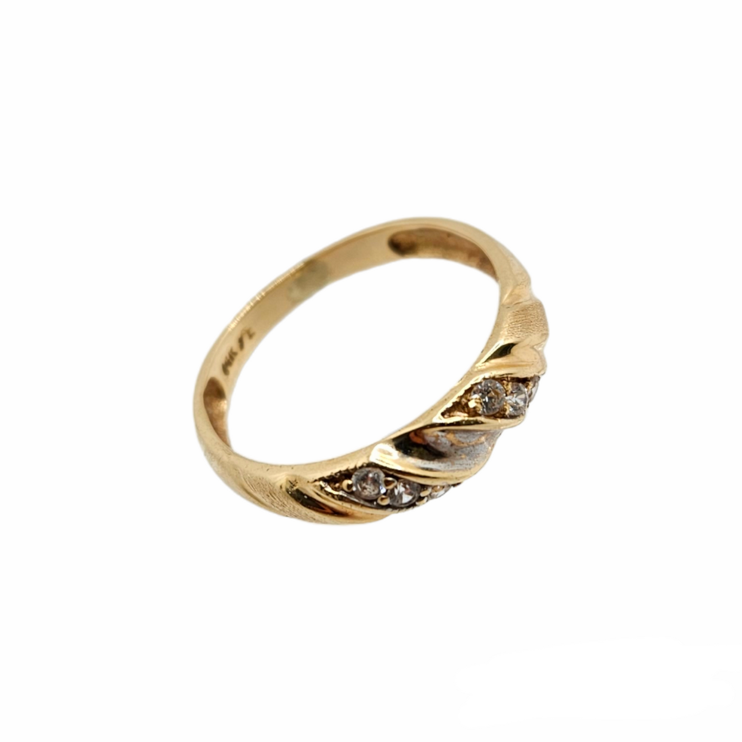 Ring braided whit Diamond 14k