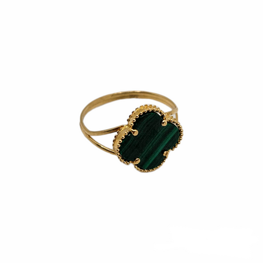 Ring 14k green clover