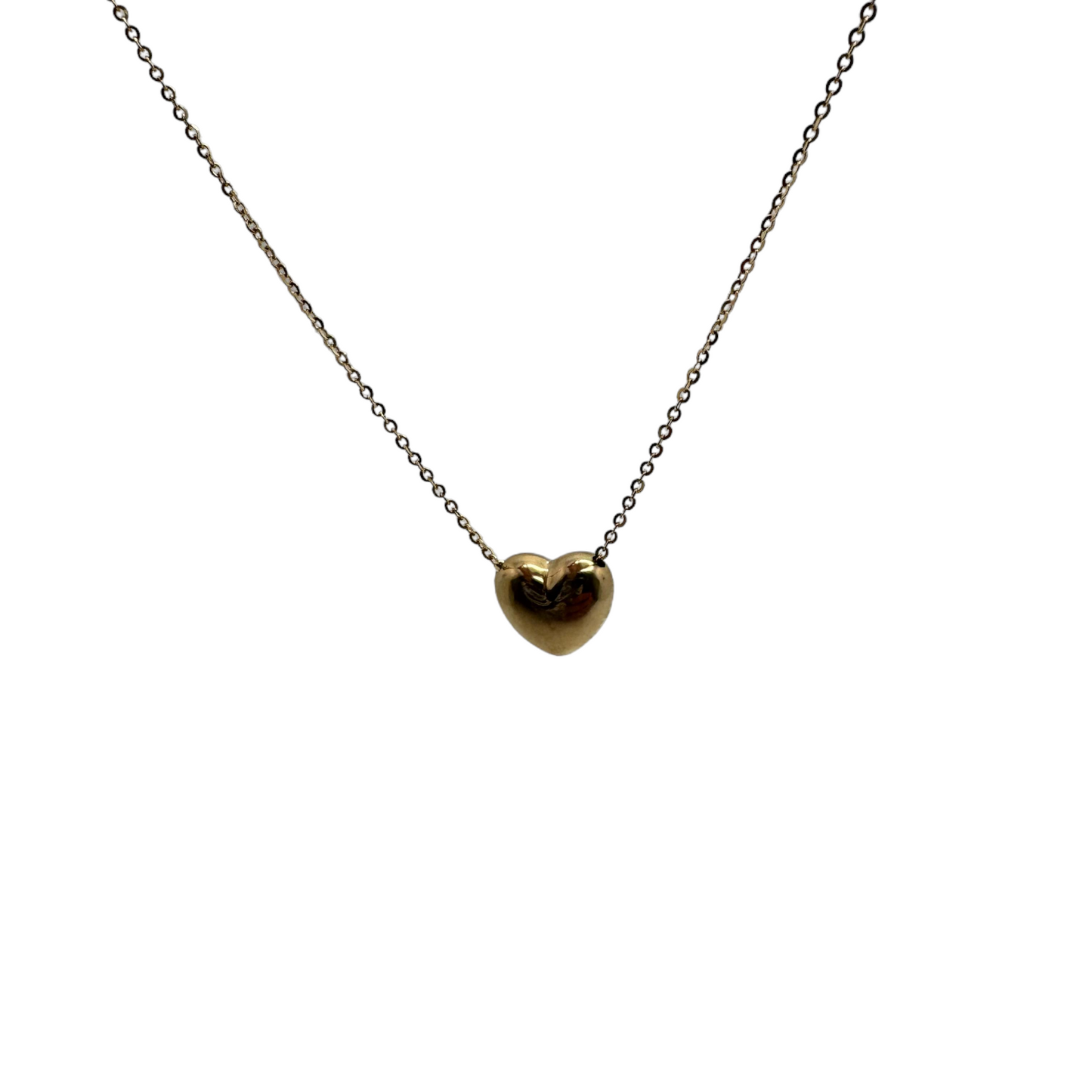 Necklace Heart Puff Yellow Gold 18k.