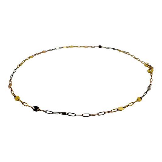 Anklet three golden colors