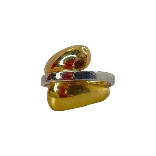 Italian 18k gold three color ring