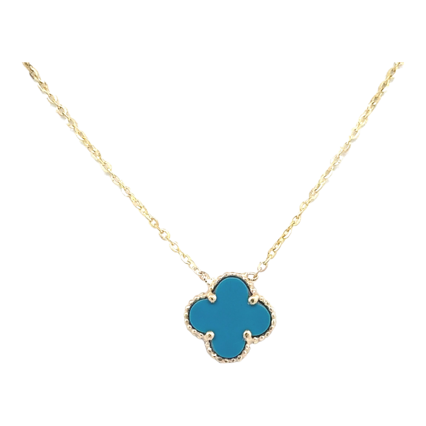 Turquoise clover leaf necklace