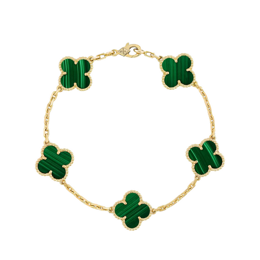 Clover Green Bracelet 14k