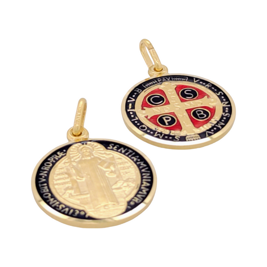 Saint Benedict Medal (24inch) 18k Yellow Italian Gold