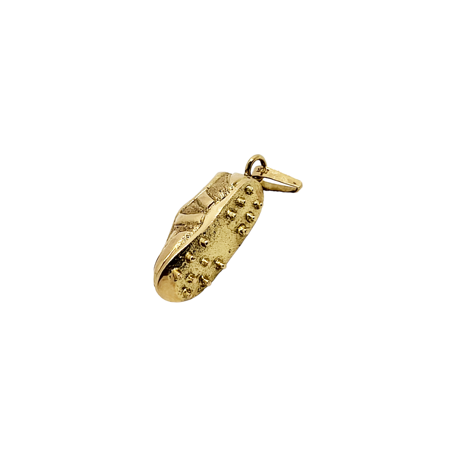 18k Italian Yellow Gold Soccer Cleats Pendant Charm