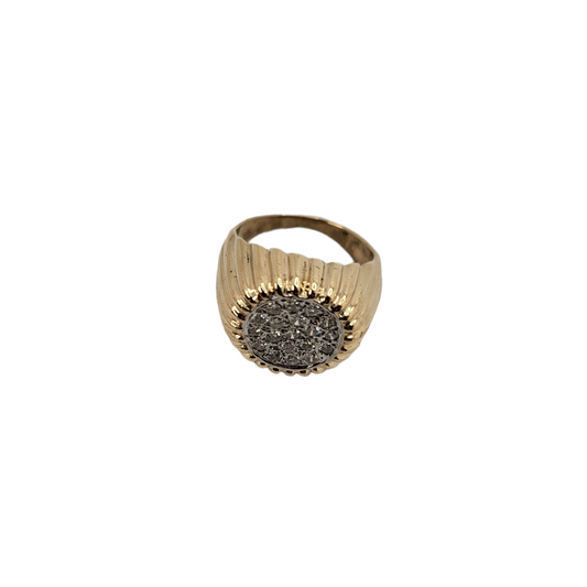 10k Italian Yellow Gold Diamond Ring for Women