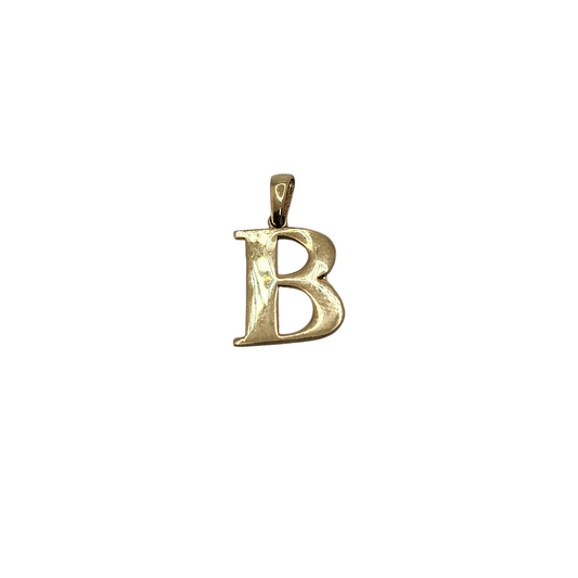 Initial Letter  B Pendant 14k Yellow Gold