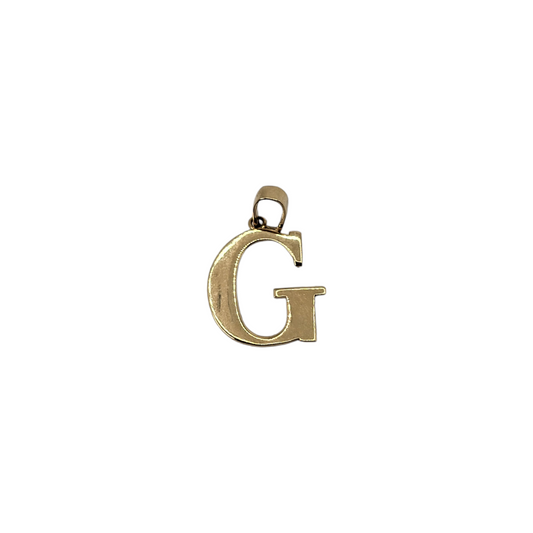 Initial Letter G Pendant 14k Yellow Gold