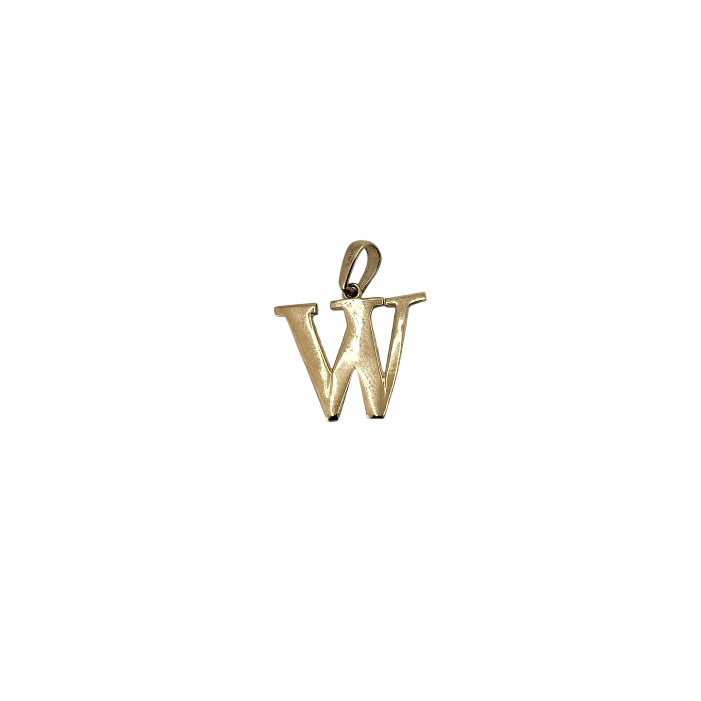 Initial Letter W Pendant 14k Yellow Gold