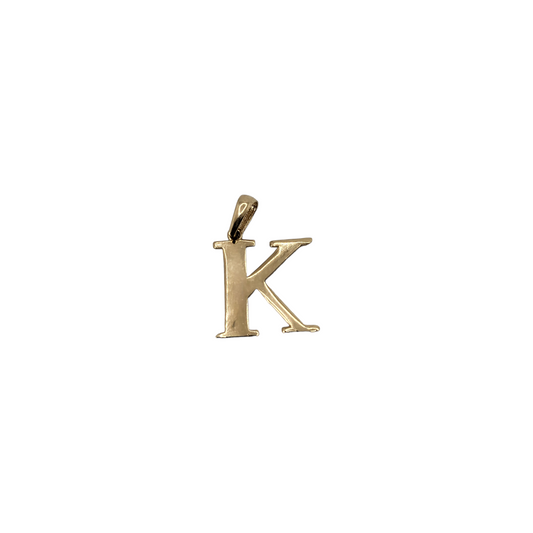 Initial Letter K Pendant 14k Yellow Gold