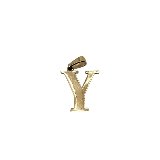 Initial Letter Y Pendant 14k Yellow Gold