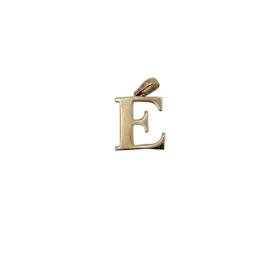 Initial Letter E Pendant 14k Yellow Gold