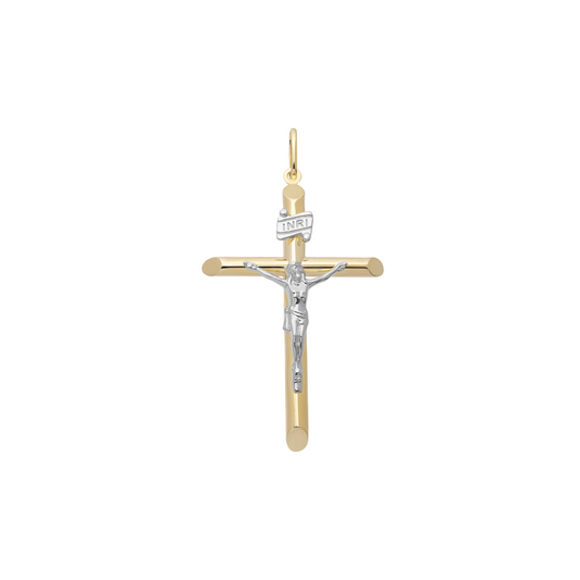 14k yellow gold Jesus cross pendant