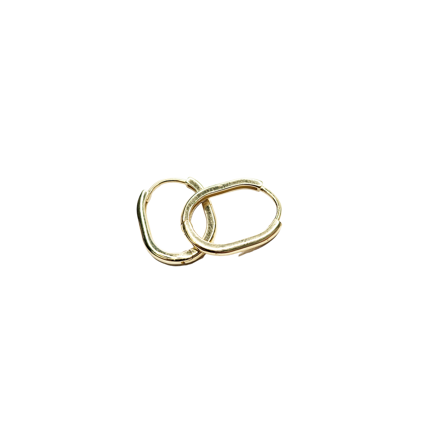 14k yellow gold square hoops