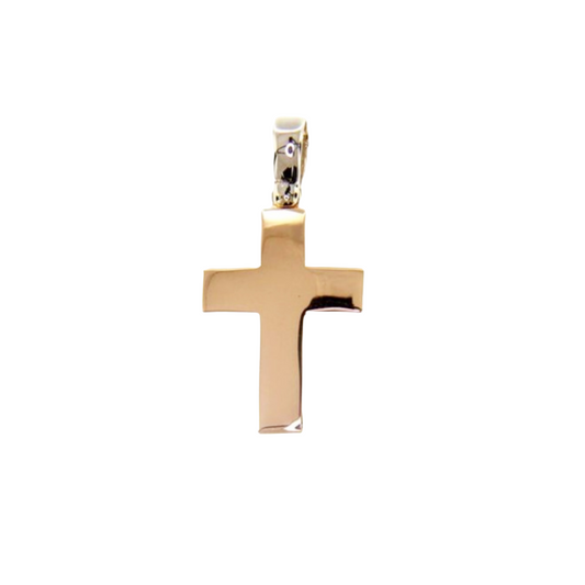 Solid Cross 14k Yellow Gold