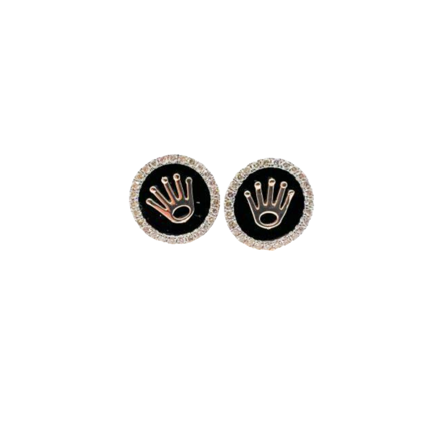 Earring Black And Gold 14k