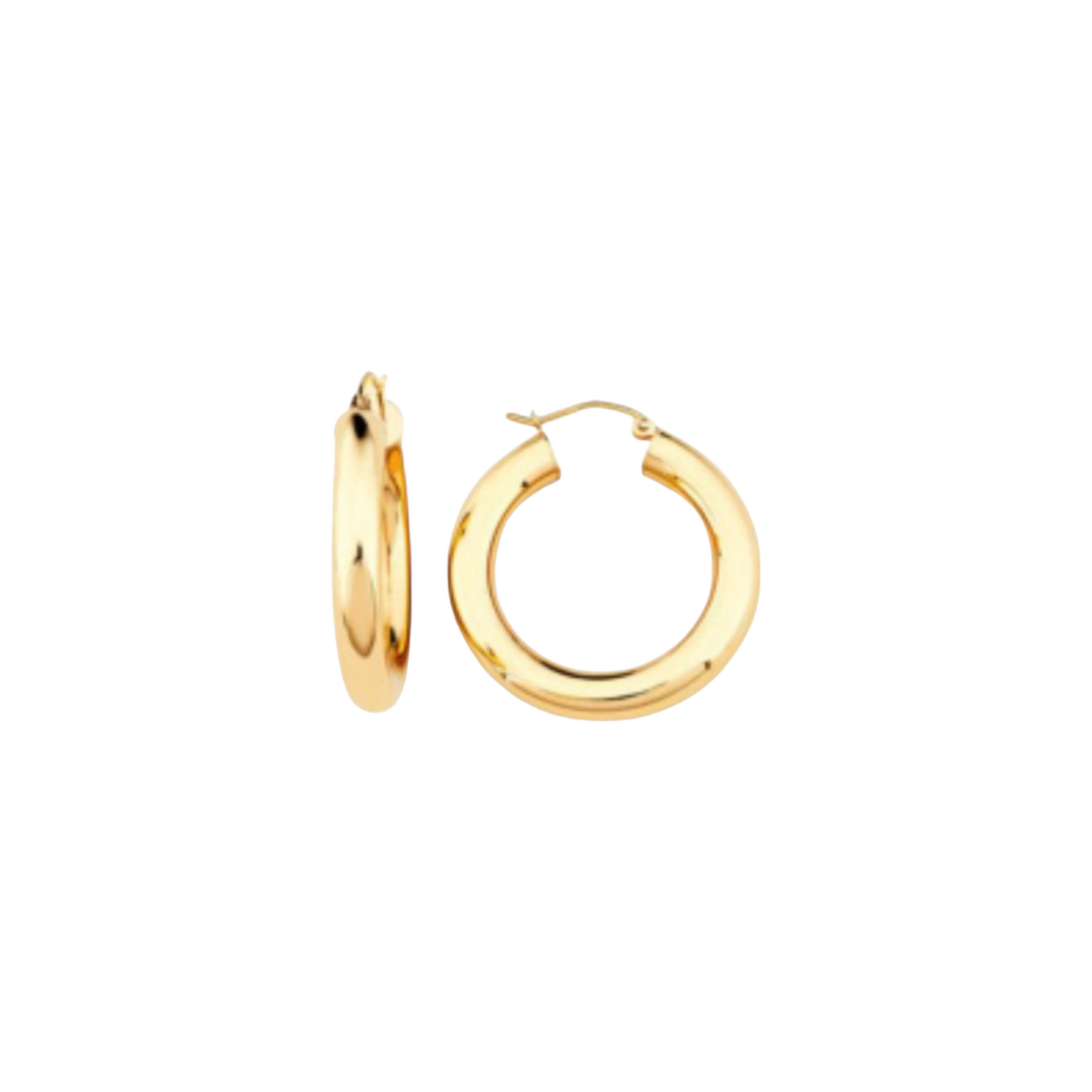 Earring Hoop Yellow Gold 18k 14mm.