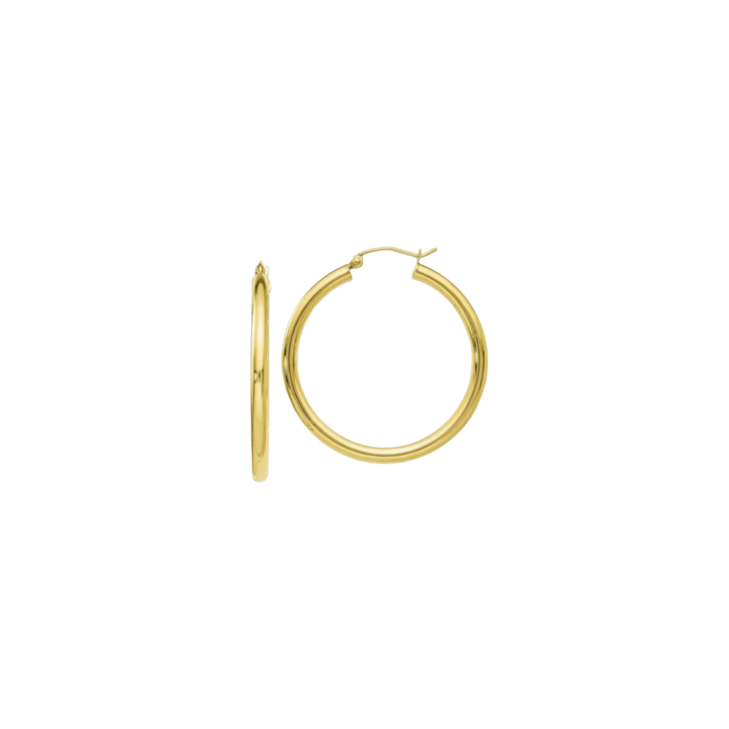 Earring Hoop Yellow Gold 18k 25mm.