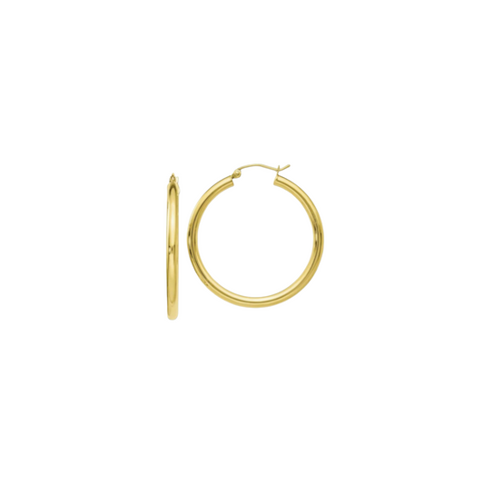 Earring Hoop Yellow Gold 18k 25mm.