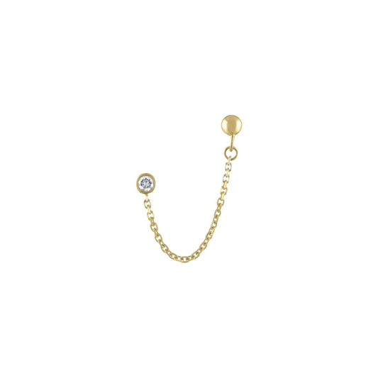 Earing Double Chain Italian Gold 18k