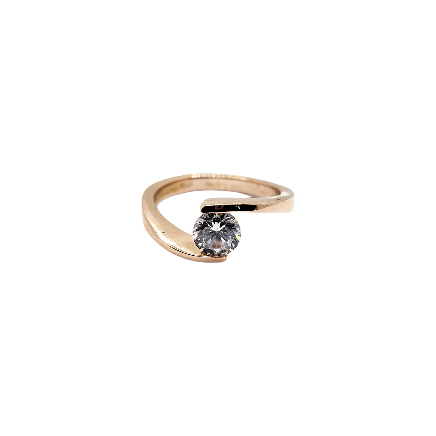 Ring with Cz Rose Gold 14K