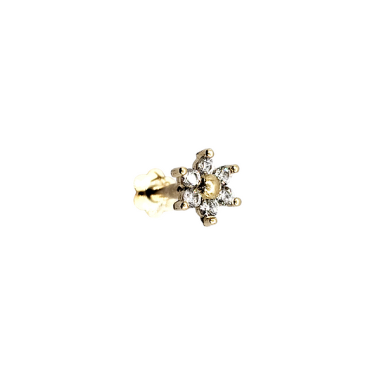 Piercing Flower Cz Gold 18k