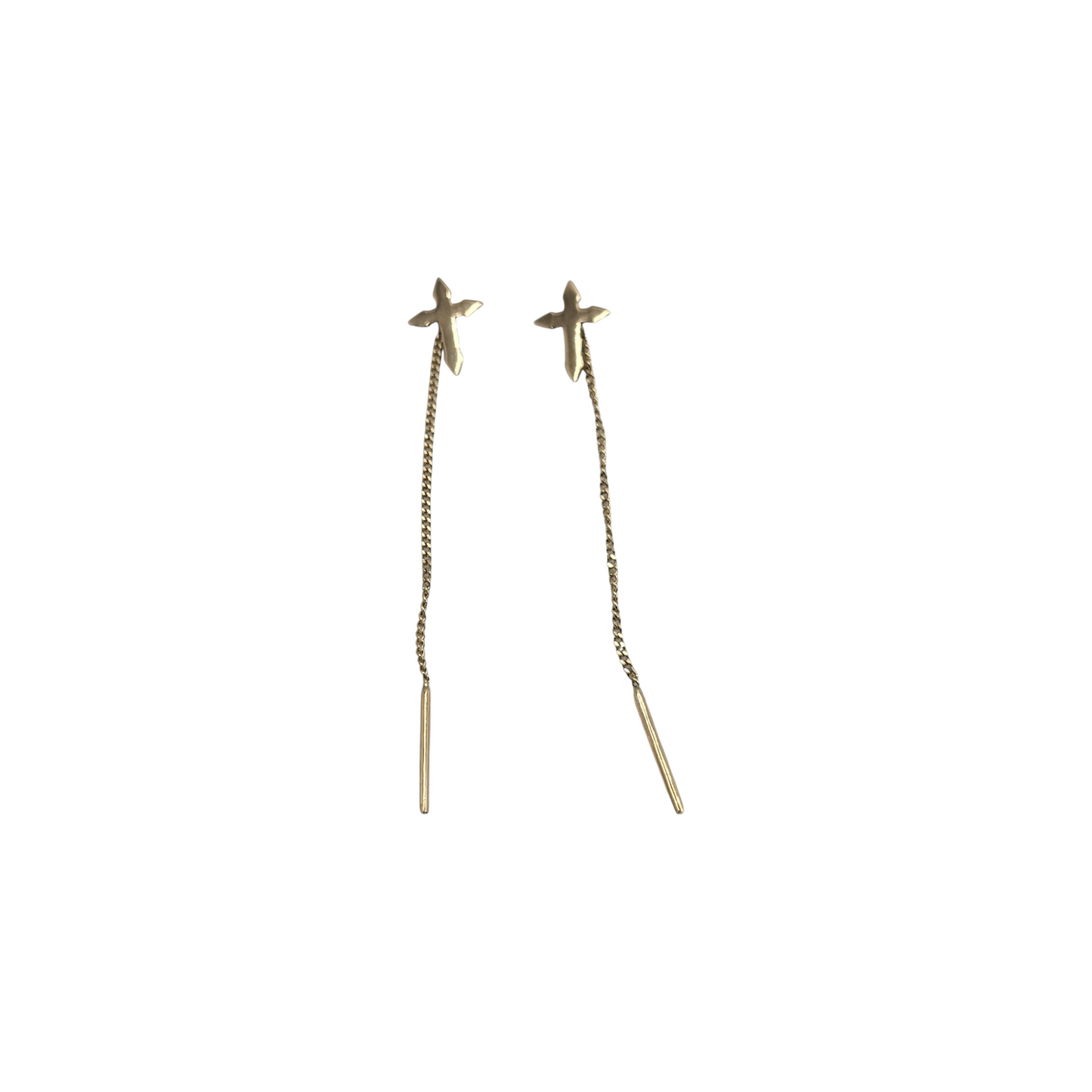 Earrings Cross Gold 14K