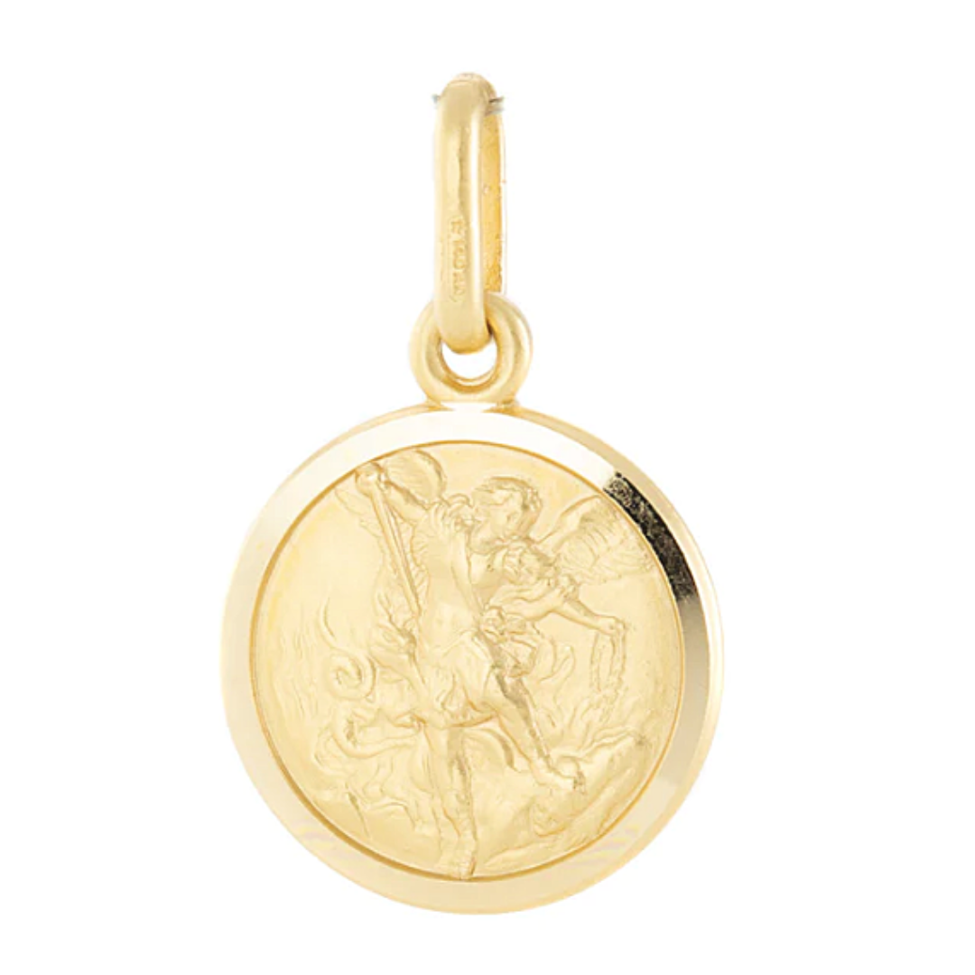 Saint Miguel archangel medal 18k